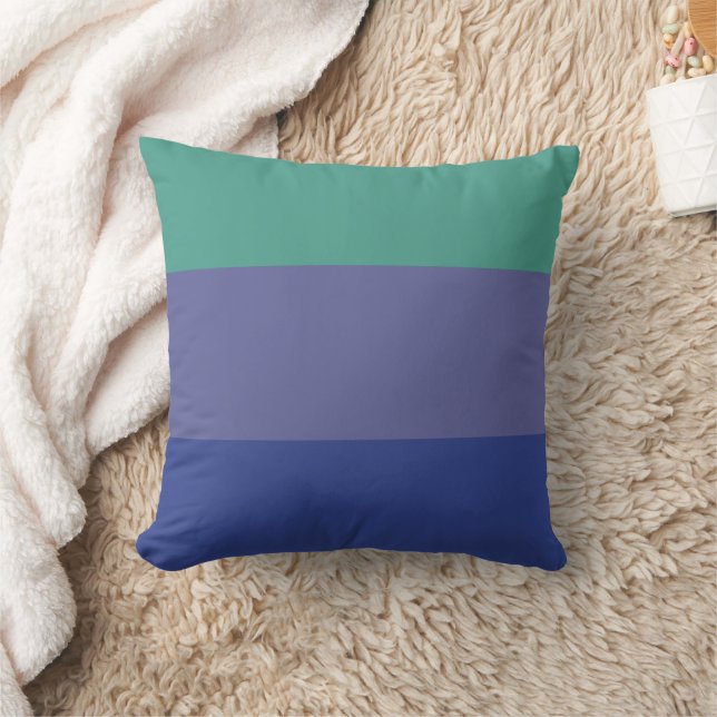 Almofada Listrado de azul turquesa roxo azul  (Cobertor)