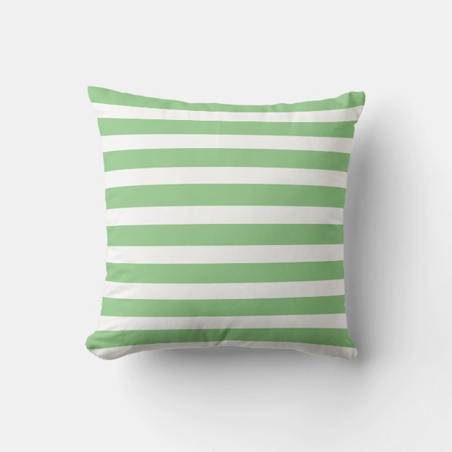 Almofada Listrado de Verde e Branco Préppy (Frente)