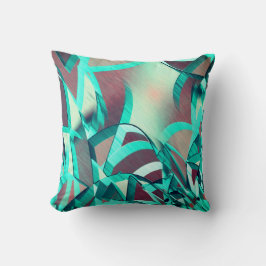 Almofada Listras azuis ou cianas sobre a imagem vermelha, s