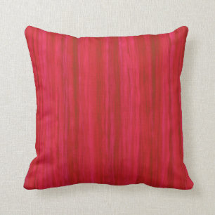 Almofada Listras brilhantes do rosa vermelho e quente