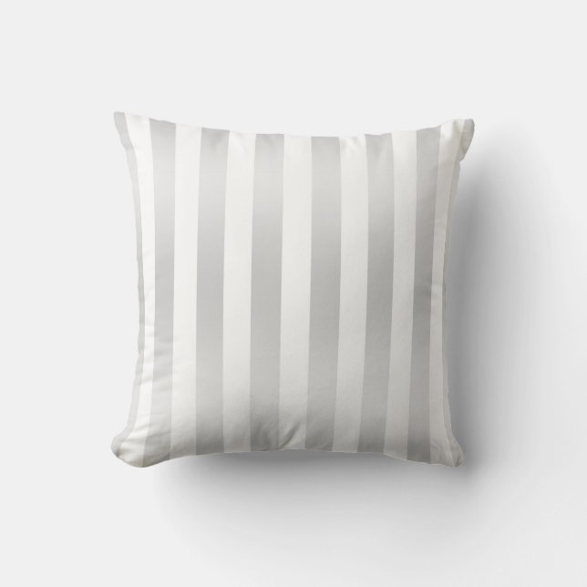 Almofada Listras Chic Modernas Cinza Cetim Chic Decorativo (Frente)