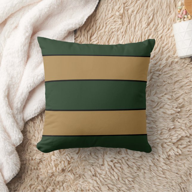 Almofada Listras Clássicas de Natal Verde e Dourado (Cobertor)