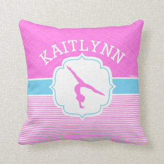 Almofada Listras cor-de-rosa da ginástica com azuis bebés