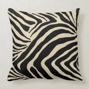Almofada Listras da zebra com reverso preto