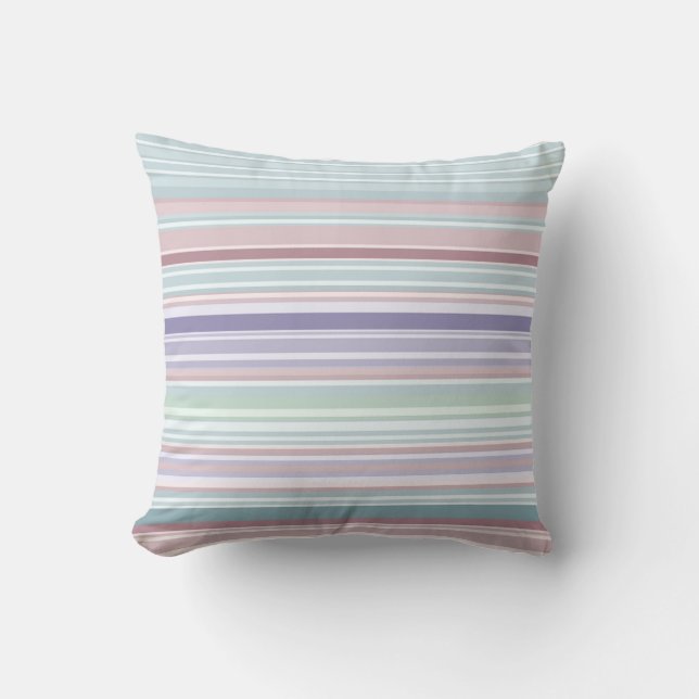 Almofada Listras de Aqua, Blush e Lavanda (Frente)