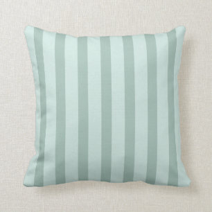 Almofada Listras de Breza em Verde Vintage com Fundo Sólid
