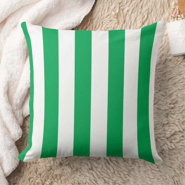 Almofada Listras de Cabana Verde e Branco (Cobertor)