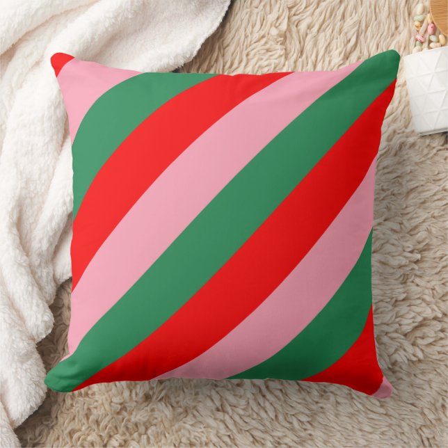 Almofada Listras de Natal Contemporâneas  (Cobertor)