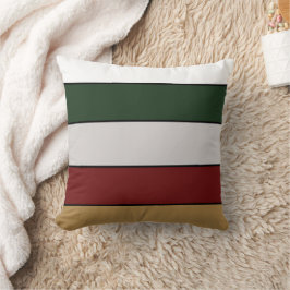 Almofada Listras de Natal Dourado Verde Vermelho Prata e Br