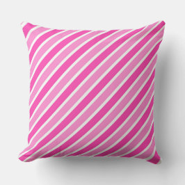 Almofada Listras de Natal Rosa e Branco Elegantes