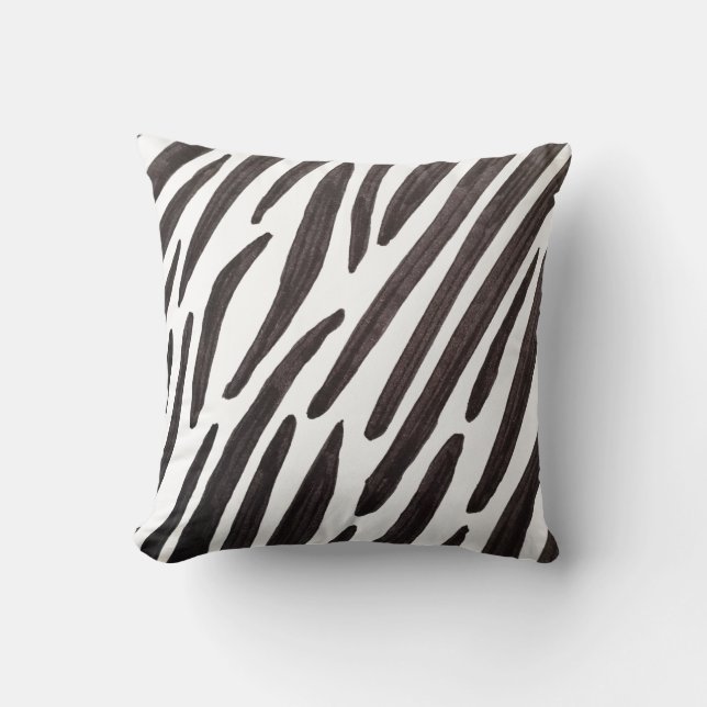 Almofada Listras de zebra pretas e brancas (Frente)