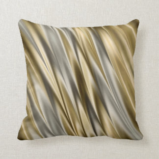 Almofada Listras douradas do estilo do cetim do cinza