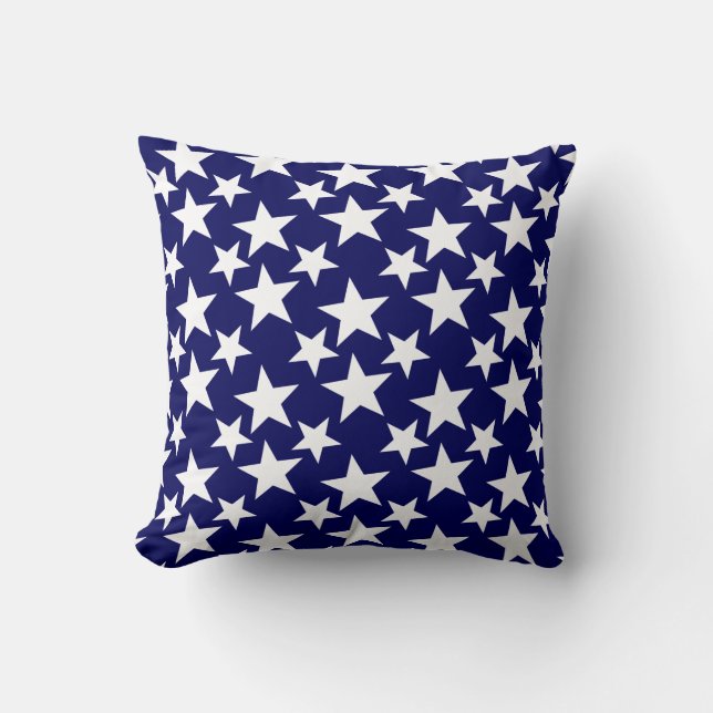Almofada Listras e Estrelas, Vermelho Branco & Azul (Frente)