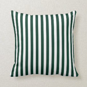 Almofada Listras finas - Verde branco e verde escuro