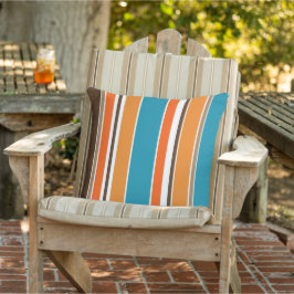 Almofada Listras Laranja Sienna Azul Teal Ocre Amarelo Bran