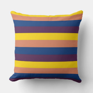 Almofada Listras Modernas Amarelo Coral Azul Roxo