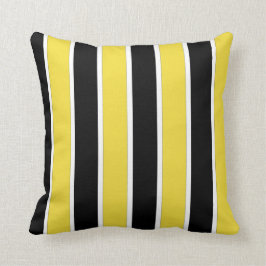 Almofada Listras negras, brancas e amarelas - Pílula MoJo A