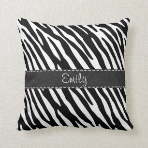 Almofada Listras pretas & brancas da zebra