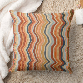 Almofada Listras retrô ondas 70 boho colorido laranja azul