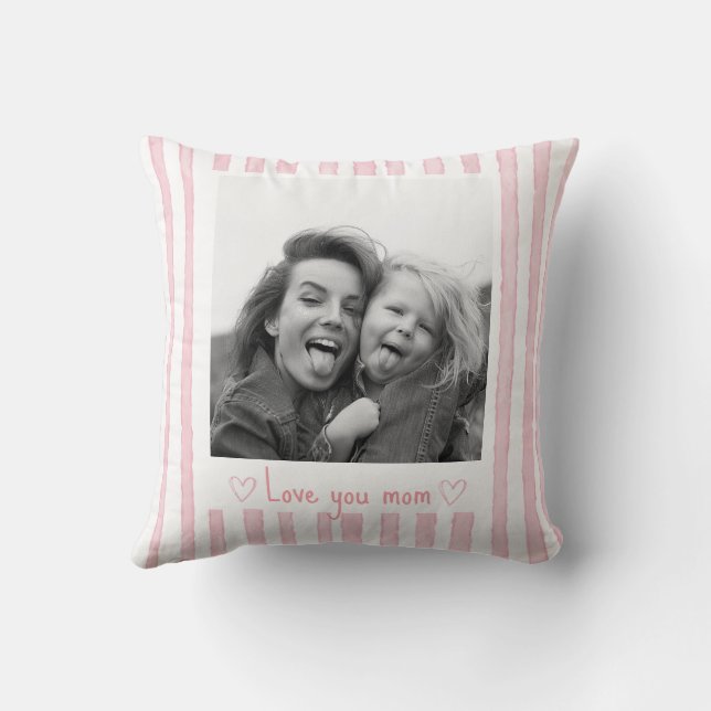Almofada Listras Rosa Personalizadas Coquette Texto Persona (Verso)
