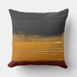 Almofada listras texturizadas preto vermelho e amarelo