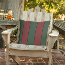 Almofada Listras Verdes e Vermelhas Clássicas de Natal