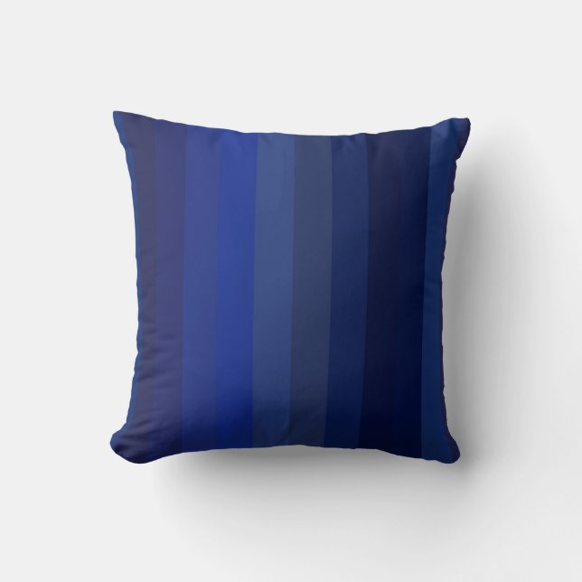 Almofada Listras Verticais Clássicas Azul-Navy e Cobalto (Frente)