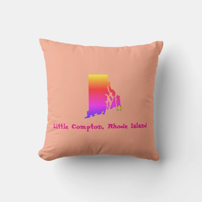 Almofada Little Compton, RI Zip Code - 02837 Orgulho Rainbo (Frente)