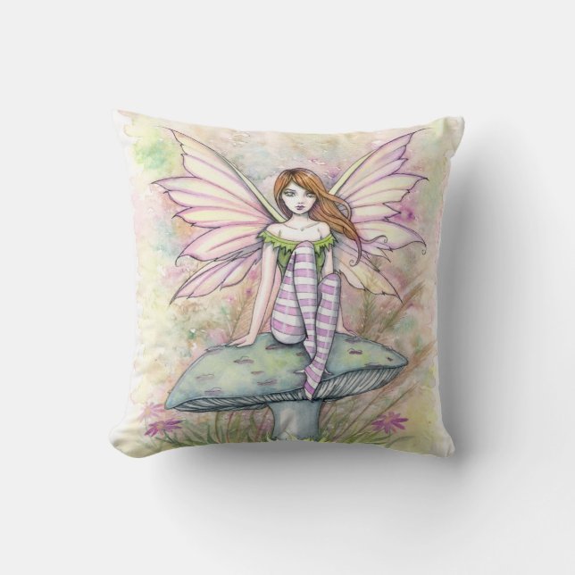 Almofada Little Primavera Fae Fairy Art de Molly Harrison (Frente)