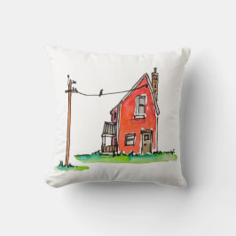 Almofada Little Red House with Power Line