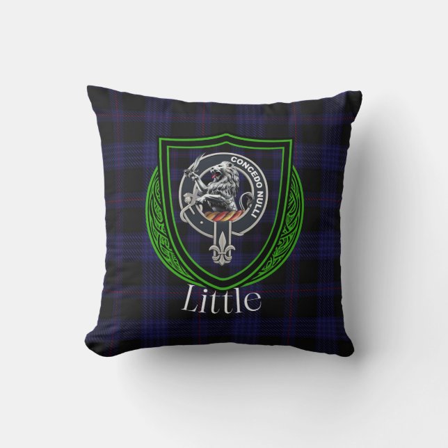 Almofada Little Scottish Clan Tartan & Crest (Frente)