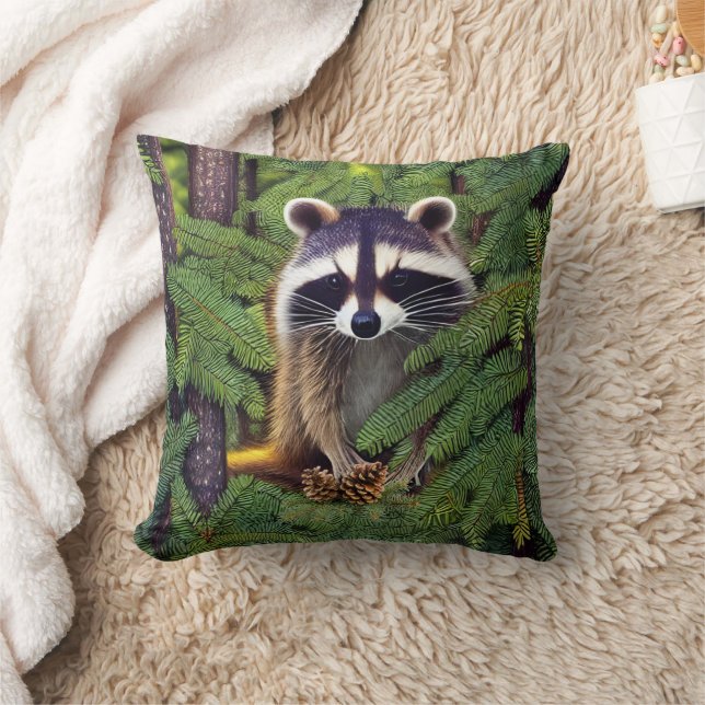 Almofada Little Woodland Wilderness Raccoon (Cobertor)