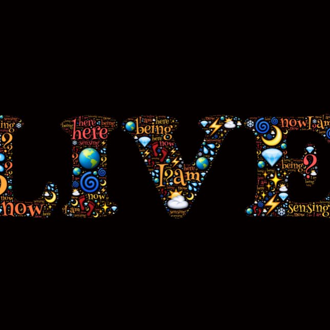 Almofada Live In The Presente Inspirational Word Art (Criador carregado)