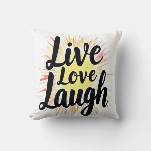 Almofada Live Love Laugh Burs Motivational Burs (Frente)