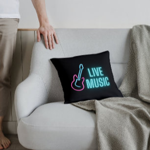 Almofada Live Music Neon Guitar