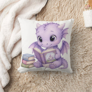 Almofada Livro de Leitura do Bebê Dragão Lavanda Conto de F