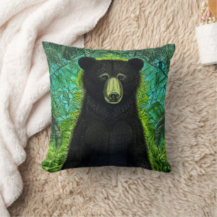 Almofada Livro Negro Pequeno Urso Negro Divertido