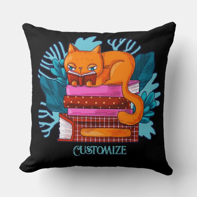 Almofada Livros Aprovados para Gatos Personalizados (Frente)