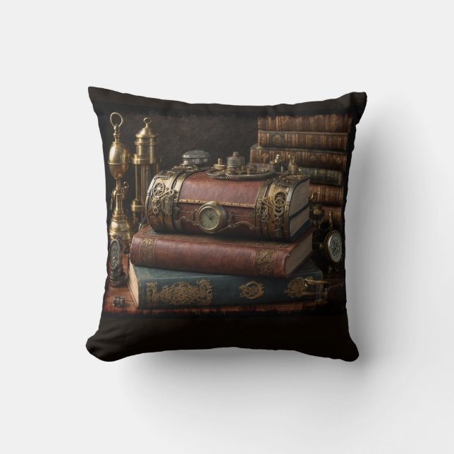 Almofada Livros de Vintage Steampunk (Frente)