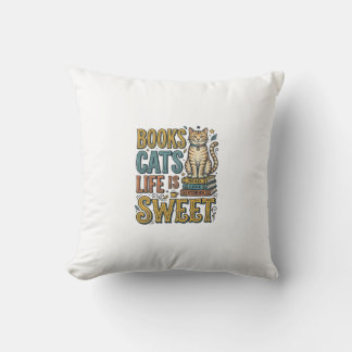 Almofada Livros Gatos A Vida É Doce Design Para Leitor de G