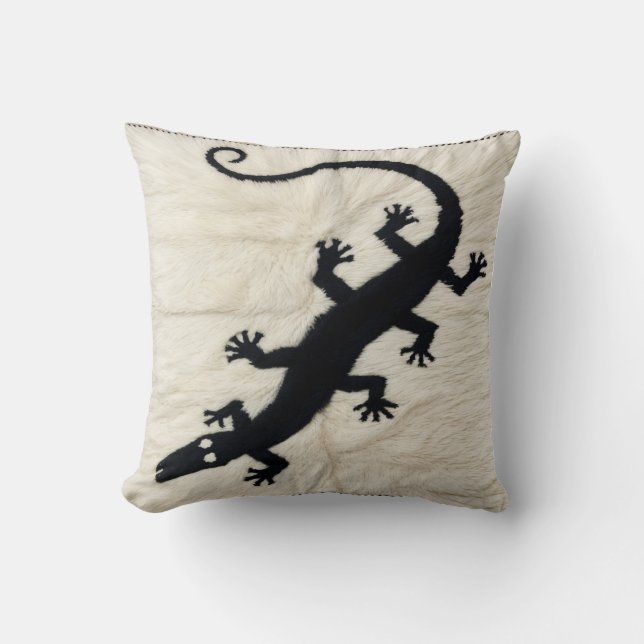 Almofada Lizard Black and White Vintage Kilim Cushion (Frente)