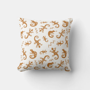 Almofada Lizards Chameleons: Design de padrão sem costura.
