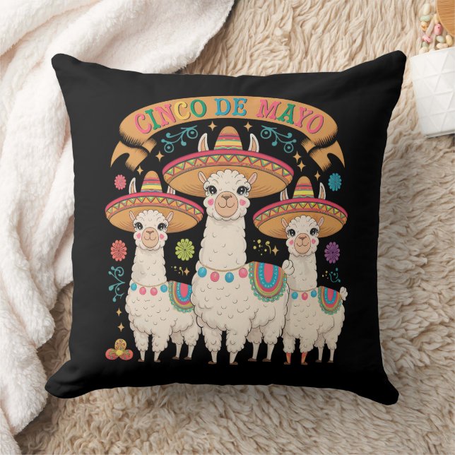 Almofada Llama Divertida Festa De Cinco De Mayo (Cobertor)