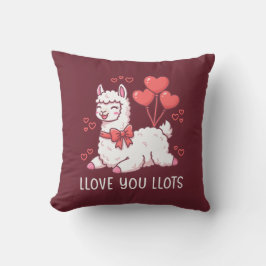 Almofada Llove You Llots - Kawaii Llama Valentine