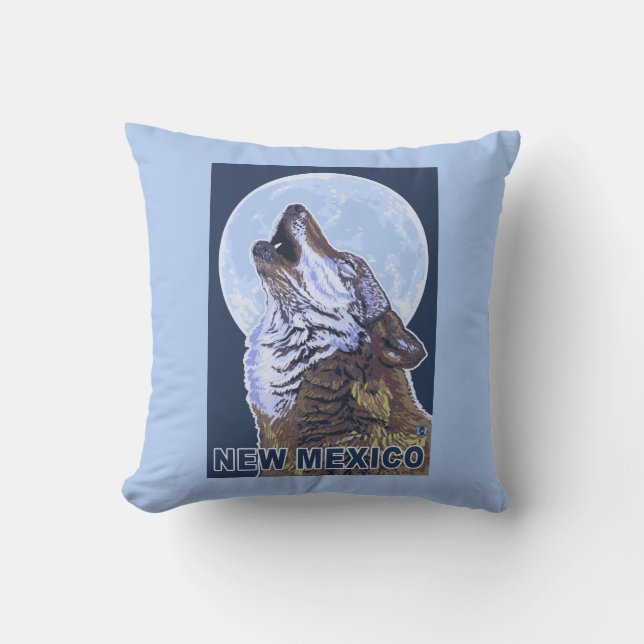 Almofada Lobo cinzento HowlingNew México (Frente)