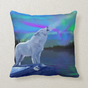 Almofada Lobo do urro & travesseiro decorativo árticos dos