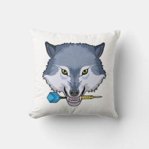Almofada Lobo em Dardos com Dardo