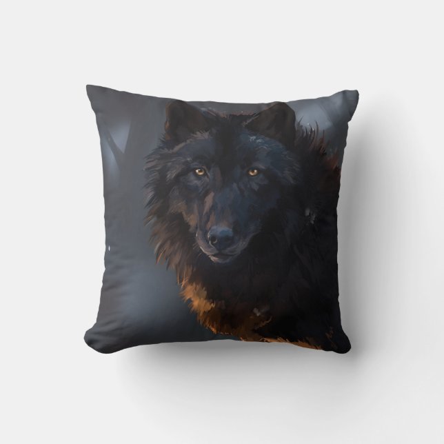 Almofada Lobo negro (Frente)