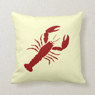 Almofada LOBSTER vermelho sobre travesseiro branco desligad
