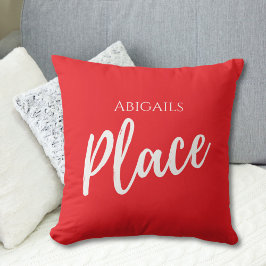 Almofada Local do Nome Personalizado Vermelho